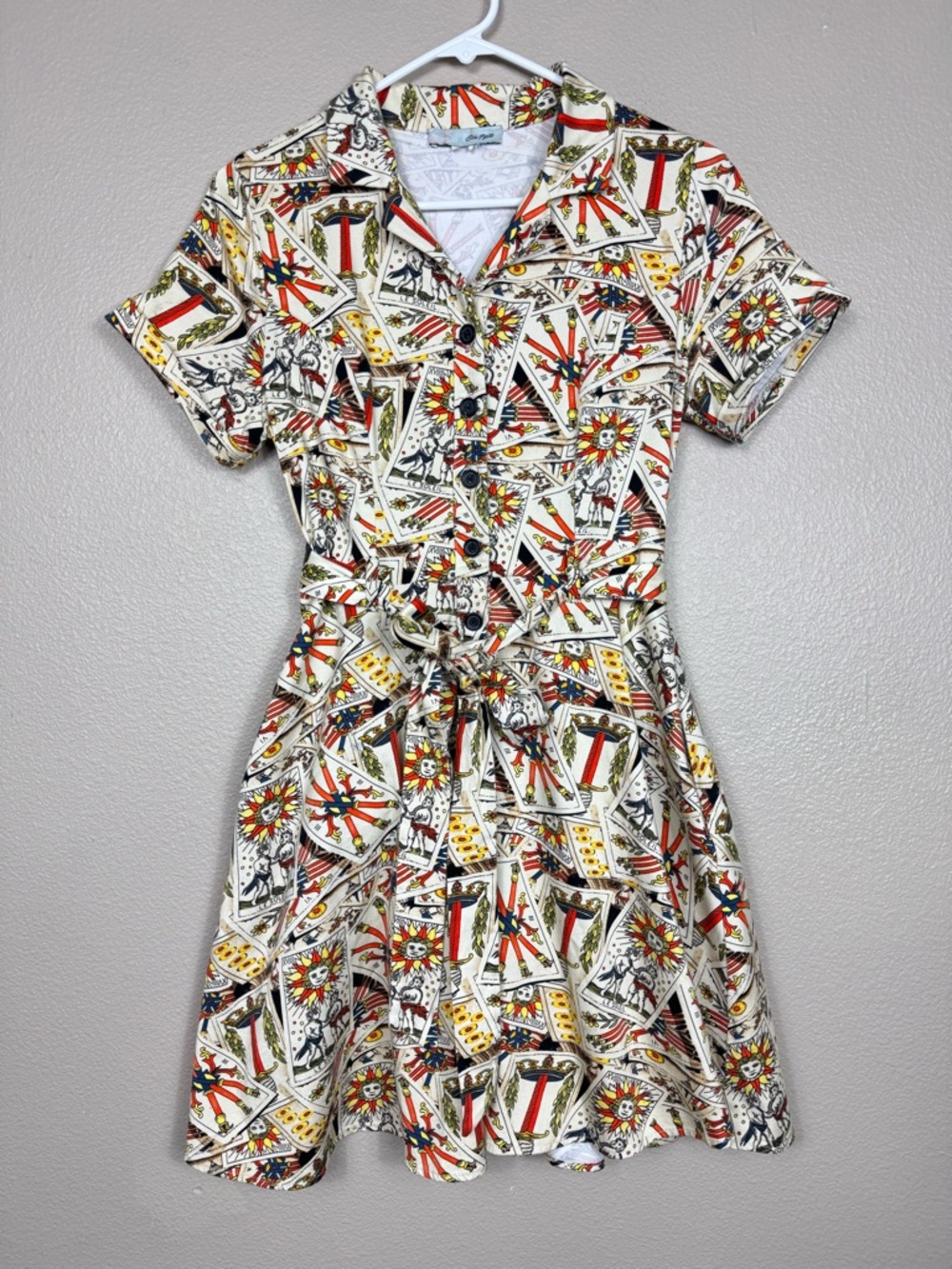Eva Rose Novelty Tarot Card Print Shirt dress Witchy Pinup